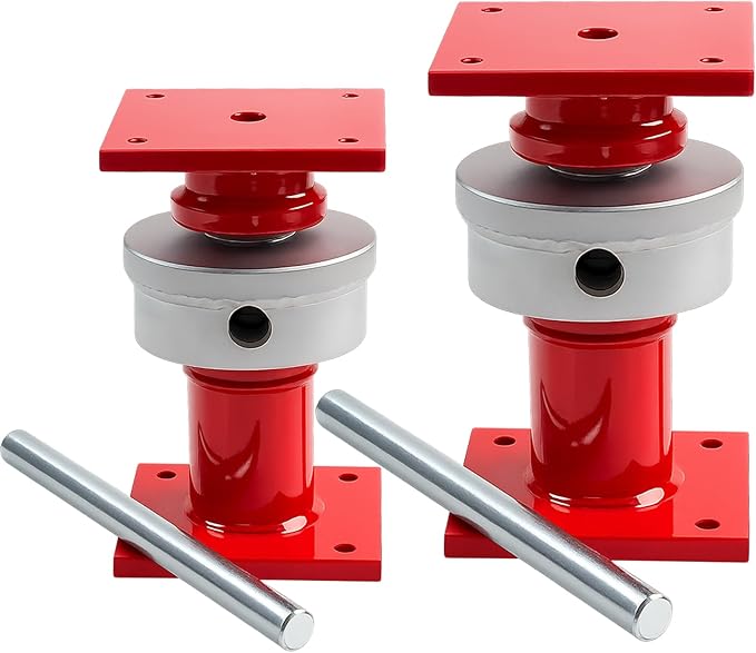 2 Pcs Adjustable Screw Jack Post for House Leveling, Range of Adjustment 6.5"-9", Load 22,000 lbs, Manufacturing House Jacks with Wrench Screw Steel Shores, Floor Jack for House Foundation