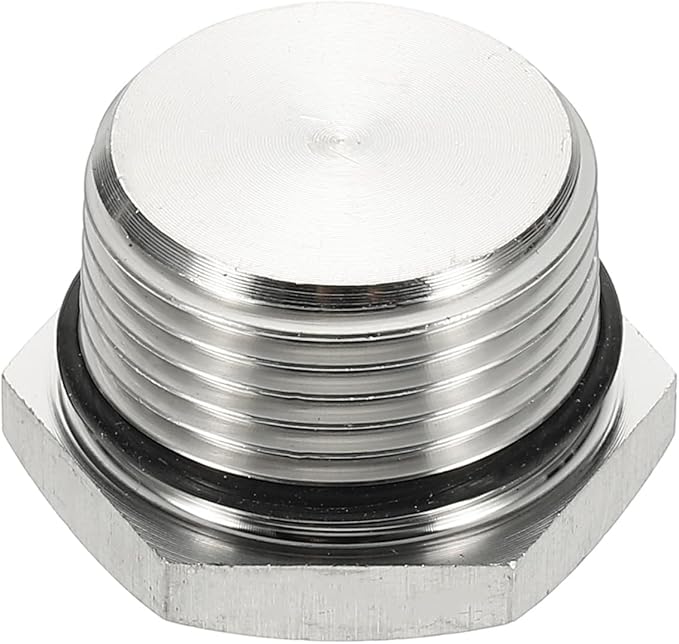 MECCANIXITY NPT Pipe Plug Fitting, 304 Stainless Steel NPT3/4 Male Outer Hex Thread for Plumbing Fixed with Sealing Rubber Ring