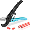 SHALL PEX Pipe Cutter, Cuts up to 1-3/8’’, Fast Tubing Cutter for PEX, Plastic Hoses, PVC, CPVC, PP-R, PE (Thin), etc., Aluminum Alloy Pipe Cutting Tool with Stainless Steel Blade for Clean Cut