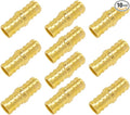 Hooshing 10PCS 1/2 Inch Straight Coupling PEX Fitting Soild Brass Barb Crimp For PEX Pipe Hose Fittings