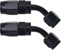 EVIL ENERGY 4AN Hose End Fitting 45 Degree Swivel for CPE Braided Hose Black 2PCS