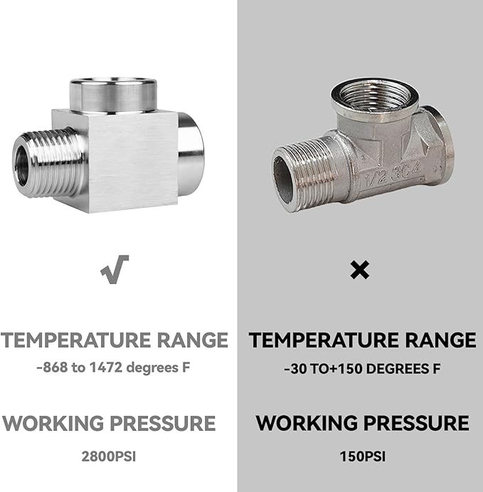 1 piece 3/8 npt tee, npt 3/8 tee Female to Male,3WayConnector,Fabricateof 304 Stainless Steel