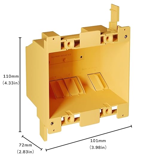 Inlight 2 Gang Electrical Outlet Box, 25 Cubic Inch Junction Box, Old Work Box, UL Listed, 3-Packs, IN-0501-5-3