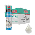 Akfix 100E RTV Clear Silicone Caulk (48x10.1 fl.oz.) - 100% Waterproof Silicone Sealant for Kitchen and Bathroom, Shower, Toilet, Sink, Window and Door, No Yellowing | Clear, 48 Pack