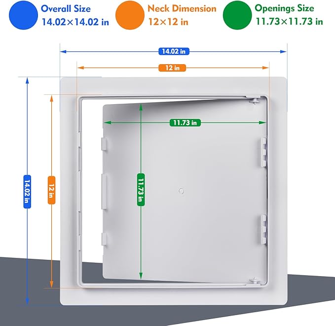 Donext Access Plumbing Panel for Drywall Ceiling, 12x12 in Plastic Access Door, Wall Hole Cover Plate for Plumbing & Electrical & Wiring, White
