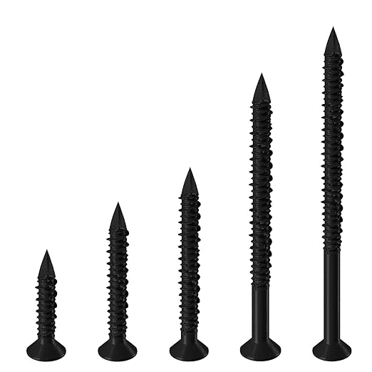 WenSilon(100 PCS) 3/16" x2-3/4 Black Concrete Screw Anchor Black Flat Head for Anchoring to Masonry, Block or Brick Stucco