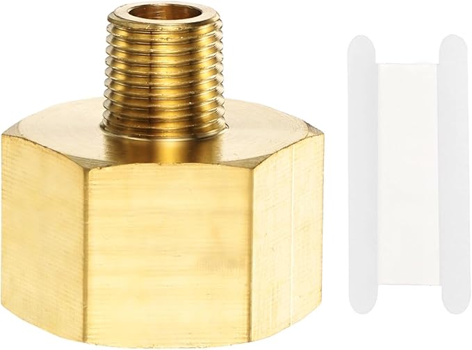 PATIKIL Brass Pipe Fitting, 1Pcs 1/8" NPT Male to 1/2" NPT Female Pipe Reducer Adapter Extension Connectors Brass Fittings for Water Gas Refrigeration