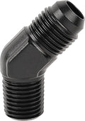 EVIL ENERGY 6AN Male Flare to 1/4" NPT Pipe 45 Degree Fitting Adapter Aluminum Black