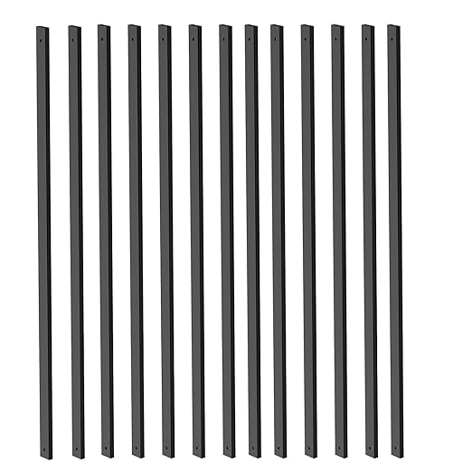 25 Pack Deck Balusters 38 Inch Deck Railing Balusters (Rectangle) with End Caps & Screws, Hollow Rectangle Deck Balusters for Deck Railing Porch