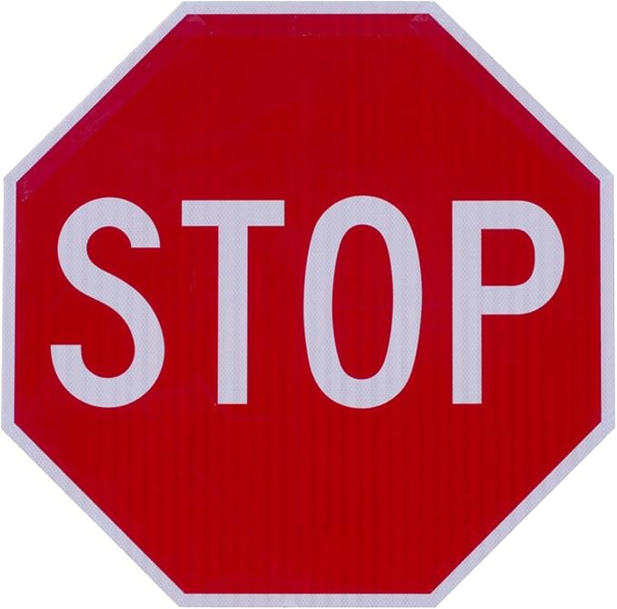 Octagon Stop Sign, 0.080" Aluminum, High-Reflective for Outdoor, Rust-Proof, Universal for Parking Lot Traffic, Private Road, Industrial Safety (HIP TypeIV-Aluminum, 24 Inch-1 Pack)