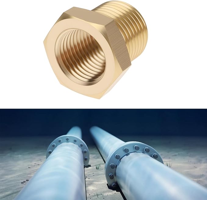 eMagTech 2Pcs M12 x 1 Male to M10 x 1 Female Brass Reducer Adapter for Connecting Pipes in Natural Gas Refrigeration Hydraulic Systems