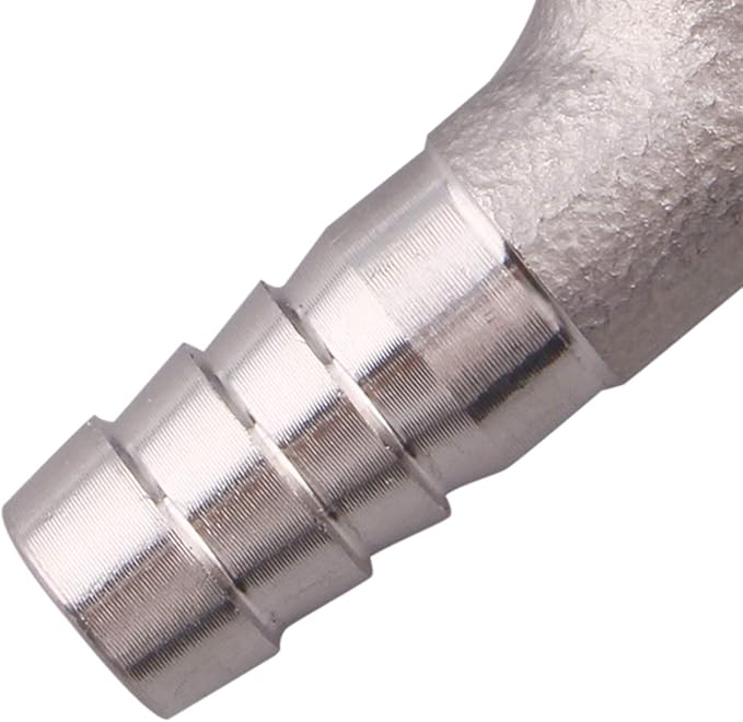 DERNORD 3/8" Hose Barb x 1/2" Male NPT Stainless Steel 90 Degree Elbow- Home Brew Pipe Fitting
