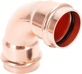 Copper Press Fittings 90 degree Elbow Copper Coupling Zero Lead PxP 1-1/4 inch x 1-1/4 inch for Residential Commercial 1 Pack
