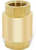 1/2" NPT Brass Vertical Check Valve, NPT Thread Vertical Lead-Free In-Line Spring Check Valve, Non Return One Way Counterflow Valve to Prevent the Medium Backflow for Oil Water Gas Air DN15