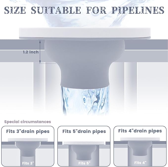 Universal Toilet Flange Kit, Leakage Proof Toilet Repair Flange with Screws, Silicone Toilet Flange Extender for 4in, 5in, Special 3in Waste Pipes, Gray