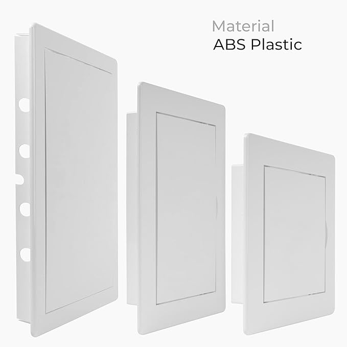8x12 Inch White Access Panel – ABS Plastic Rectangular Wall & Ceiling Access Door for Plumbing Electrical HVAC – Easy Install Indoor Panel for Drywall Home Improvement and Maintenance