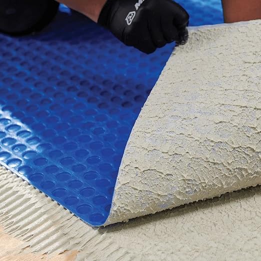 Mapei Mapeguard UM 35 Uncoupling Crack Isolation Membrane 323 Sq Ft Roll (3.3 Ft x 98.5 Ft) for Ceramic and Stone Tile, 1/8 Inch Thick HDPE Waterproofing Flooring Underlayment
