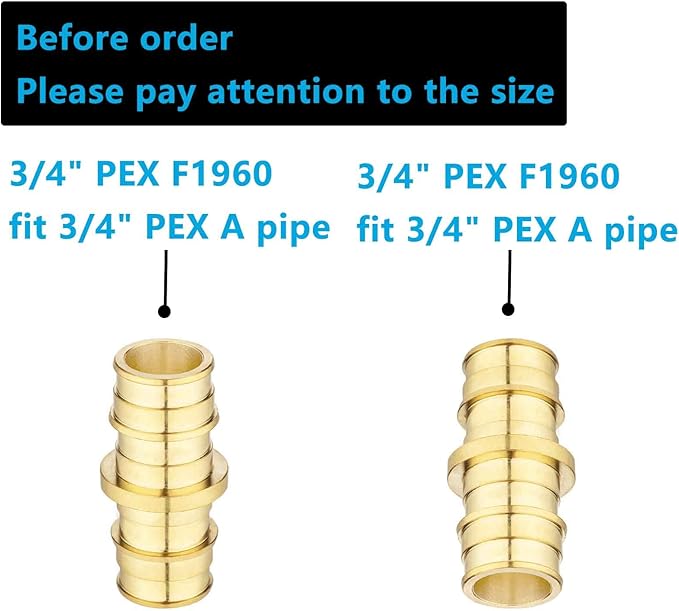 (10 Pack) Lidertik PEX- A Fittings 3/4 Inch Expansion Straight Coupling LI-EPXC3434(10 Pieces)