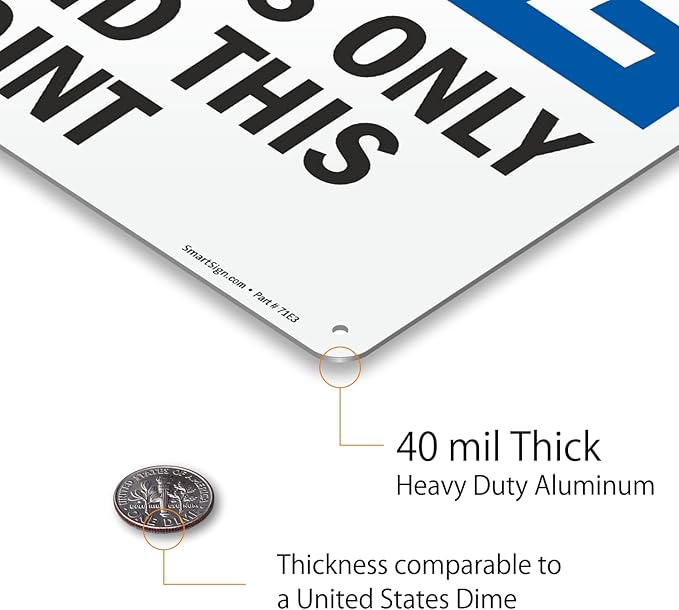 SmartSign 10 x 14 inch “Employees Only Sign, Employees Only Beyond This Point Sign” Metal Sign, 40 mil Laminated Rustproof Aluminum, Blue, Black and White, Made in USA