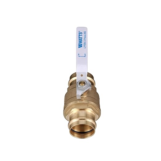Watts LFFBV-3-PRESS-M2 Series 2" Lead-Free 2-Piece Full Port Chrome-Plated Brass Ball Valve with Integral Press Fitting End Connections for Types K, L, and M Hard Copper Tubing