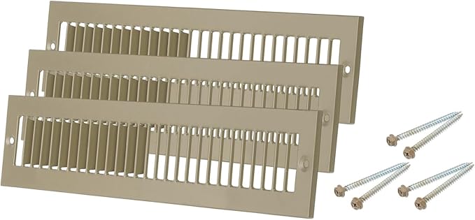 PATIKIL 2" x 14" Duct Opening Vent Cover, Toe Kick Vent Cover HVAC Toe Space Register Grille Return Air Grilles for Home Ceiling Wall Floor, Brown-Outer Size: 3.4" x 15.4"