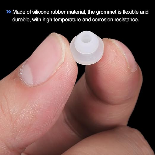 MECCANIXITY 20Pcs Snap Rubber Grommet Plug Mount Dia 5.5mm ID 3mm Narrow Groove Width 1.5mm Seal Anti-Scratch for Electrical Box Cable Pipes Transparent