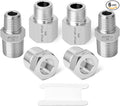 GASHER 6PCS 304 Stainless Steel Pipe Fitting, Hex Bushing, Reducer Adapter, Reducing Hex Nipple 3/8 Inch NPT x 1/4 Inch NPT