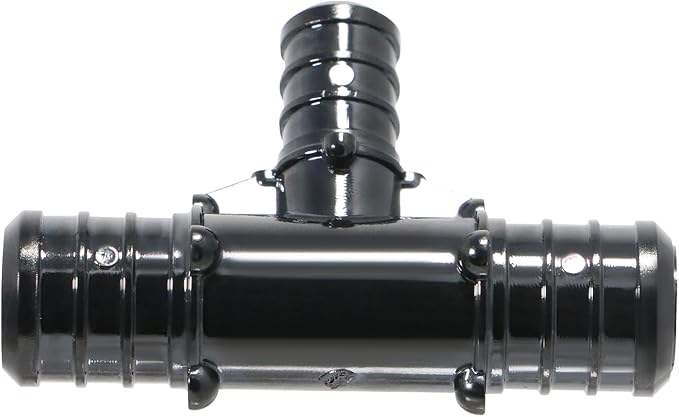 XFITTING Poly Pex B Barb Crimp 3/4 X 3/4 X 1/2 Pex B Tee, Poly Alloy, 10 Pieces
