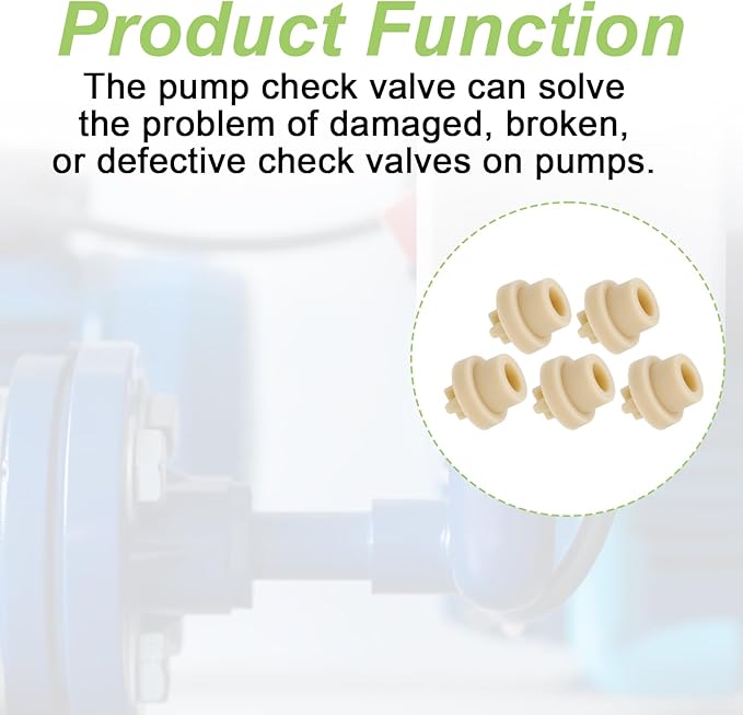 5pcs MCCVDB0 Check Valve Duckbill Replacement, Durable Plastic Duck Bill Valves Parts for Stenner Pumps (Beige)