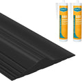ToLanbbt 16.5Ft/5M Universal Garage Threshold Seal Strip with 300ml Black Adhesives, Garage Door Bottom Weatherproof Strip Rubber DIY Weather Stripping Replacement (Black)