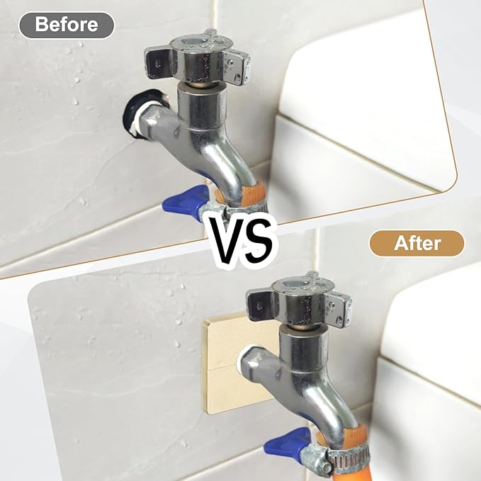 PATIKIL Wall Split Flange 86mm / 3.4" OD, 4 Pcs Square Escutcheon Plate Cover PPR Plumbing Cover Plates with Self-Adhesive Tape for 33mm / 1.3" Dia Water Pipe Faucet, Gold