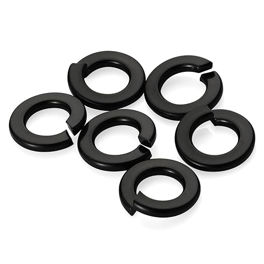 Mellewell 1/4" Lock Washer Spring Lock Washers, 304 Stainless Steel 18-8, Black Finish, Pack of 100