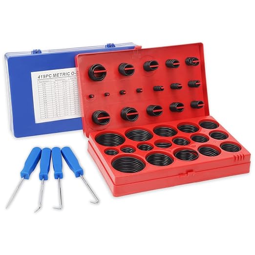 826pcs O Ring Assortment Kit in 32 Sizes With 4 Hooks - Metric Gaskets Kit for Automotive, Faucet, Plumbing Repair or Sealing | Nitrile Rubber Washer Set