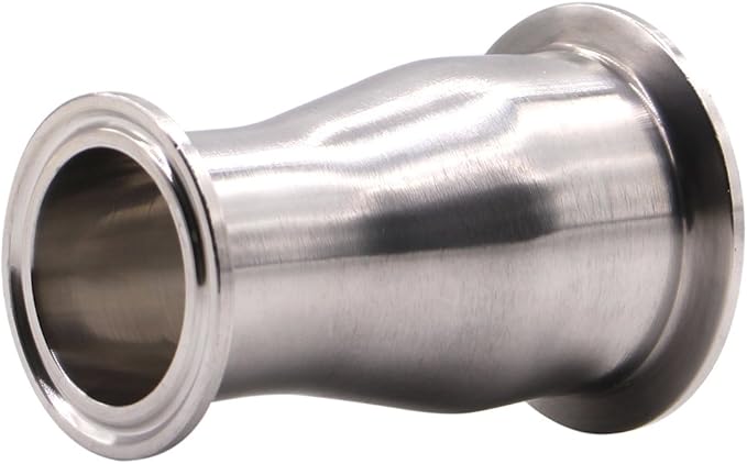 DERNORD Sanitary Fitting Reducer Fitting SUS304 Tri Clamp Ferrule Style 2" Tube OD to 1-1/2" Tube OD