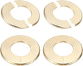 PATIKIL Wall Split Flange 130mm / 5.1" OD, 4 Pcs Round Escutcheon Plate Cover PPR Plumbing Cover Plates with Self-Adhesive Tape for 64mm / 2.5" Dia Water Pipe Faucet, Gold