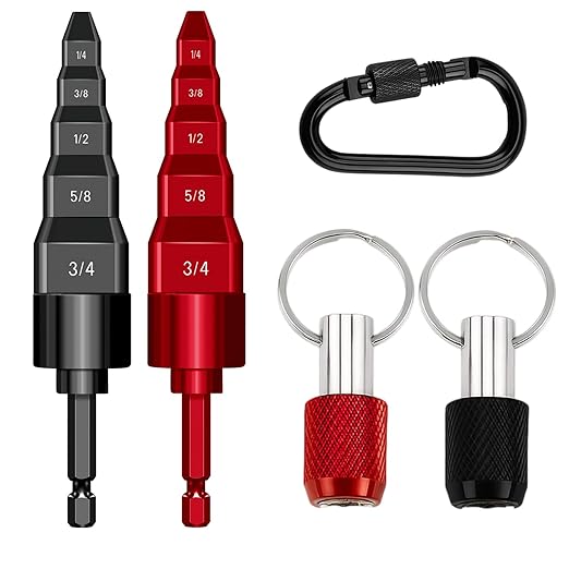 HVAC Flaring Tools, Swaging Tube Repair Air Conditioner Copper Pipe Expander Flaring Swaging Drill Set Copper Tubing Tool with 1/4" 3/8" 1/2" 5/8" 3/4" Bits (2Sets HVAC Tools with Holder & Carabiner)