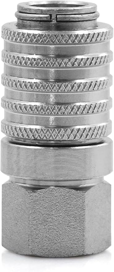 PD242 Series PK Style Steel Test Port and Diagnostic Equipment Quick Coupler with Female Pipe Thread, 1/8" Body Size, 1/4"-18 NPTF Thread Size, 2.12" Length Thread Size