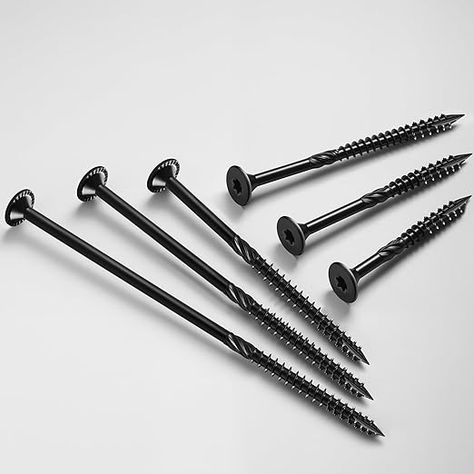 Deck Screws #14 x 5 inch, (137pcs) 5lb Heavy Duty Outdoor Wood Screws,Black Rust Resistant Epoxy Coated,Torx Drive Head,with T30 Star Bit