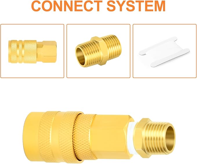 GASHER 10PCS Brass Pipe Fitting, Reducing Hex Nipple, 3/8-Inch Male Pipe x 3/8-Inch Male Pipe