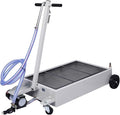 15 Gallon Oil Drain Pan with Electric Pump, Low-Profile Oil Pans for Changing Oil, T-Handle and J-Hook Makes Drain Easier, Gray