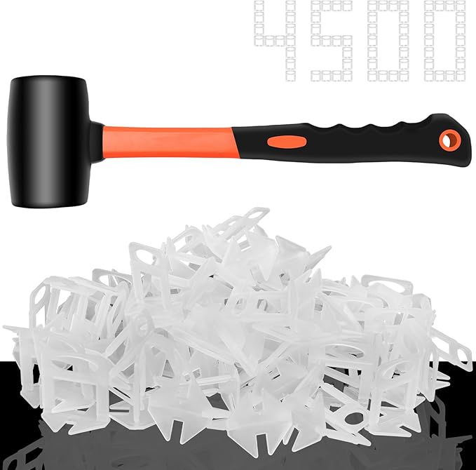 DGSL Tile Leveling System, 4500 Tile Spacers Clips 1/16 Inch Tile Tools, Tile Installation Tools for Professional Ceramic Tile and Stone Installation