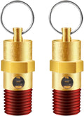 2 Pieces 1/4'' Male 125 PSI NPT Air Compressor Pressure Relief Valve Brass Safety Valve Air Compressor Check Valve