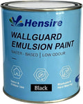 Hensire Wallguard Masonry Paint - Waterproof Water-Based Exterior Paint for Concrete & Brick, Low Odor Durable Matt Finish for Stone, Pebbledash & Ironwork Surfaces (Black, 35Fl oz/1L)
