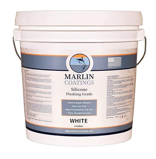 100% Silicone Roof Patch – Prevent and Repair Leaks – Complete Waterproofing – Easy Trowel or Brush Application…(1 Gallon, White)