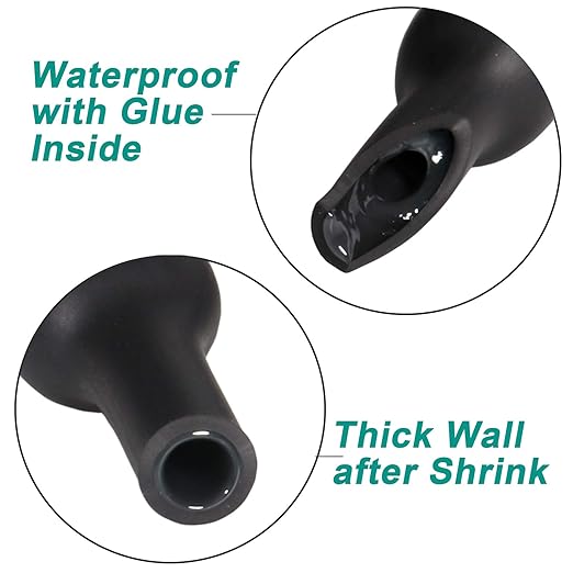 2 inch (Diameter) 3:1 Waterproof Heat Shrink Tubing Kit, Large Marine Dual Wall Adhesive Shrinkable Wire Wrap Tube, Insulation Sealing Wear-Resistant Cable Protector by YUKSY (4ft, Black)