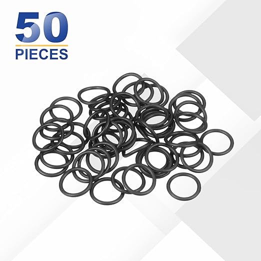 HARFINGTON 50pcs Nitrile Rubber O-Rings 8.5mm OD 6.5mm ID 1mm Width Metric Buna-N NBR Sealing Gasket Plumbing Sealing Repair O Rings for Car Auto Vehicle Repair Faucet Air Gas