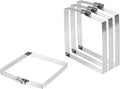 uxcell 4Pcs 304 Stainless Steel Rectangular Hose Clamp, Adjustable 4.3 x 4.1 Inch Square Worm Gear Duct Pipe Tube Clamps for Ducting Bracket Cable Tray Bridge Project Systems, Silver
