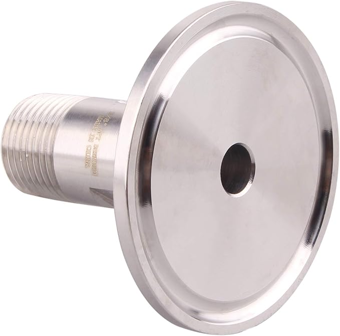 DERNORD 1.5''Tri clamp Adapter to 3/8 inch MNPT Thread Ferrule Sanitary Pipe Fitting