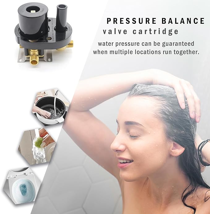 2 Way Outlet Shower Diverter Valve Mixer Rough Brass 2 Handle Shower Valve Kit Replacement in Oil Rubbed Bronze