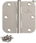 Door Hinges Satin Nickel 3.5 Inch Interior Hinges 5/8" Radius - 30 Pack